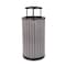 Alpine Industries 32 Gallon Gray All-Weather Slatted Wood Style Panel Steel Commercial Outdoor Trash Can Receptacle ALP4400-01-GRY-RB - alternate 1